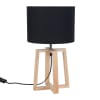 Rubberwood Lamp with Black Shade